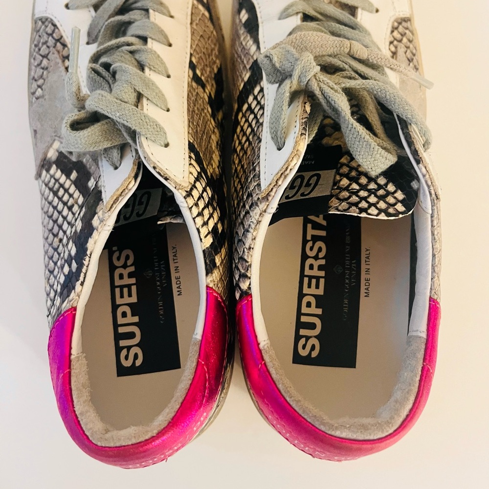 Golden Goose Unique Stylish Women's Snake Print Sneakers. Worn once. Size 9. - Picture 4 of 13